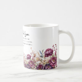 Burgundy Blommigt Mor i Groom Mugg