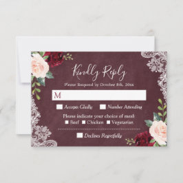 Burgundy Blommigt Paisley Snöre Bröllop OSA