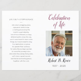 Burgundy Blommigt Photo Firande of Life Programme