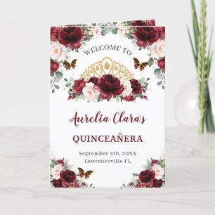 Burgundy  Blommigt Quinceañera-order om händelser Program