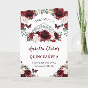 Burgundy  Blommigt Quinceañera-order om händelser Program