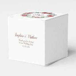 Burgundy Blommigt Ro, utandningsmonogram Bröllop Presentaskar