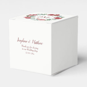 Burgundy Blommigt Ro, utandningsmonogram Bröllop Presentaskar