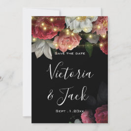 Burgundy Blommigt Rustic string sparar datumet Inbjudningar