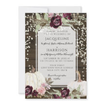 Burgundy  Blommigt RusticTwinkle Ljus Bröllop