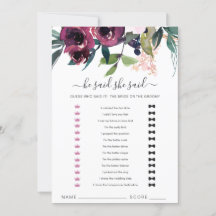 Burgundy-Blommigt sa att hon sa "Game Card"