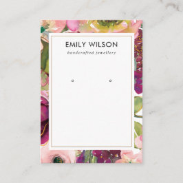 BURGUNDY  BLOMMIGT STUDERAD VISNING VISITKORT