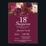 Burgundy Blommigt Surprise 18:e Födelsedagsfesten Inbjudningar<br><div class="desc">Burgundy Blommigt Surprise 18 Födelsedagsfest inbjudan för kvinnor. Burgundy Red Födelsedagsfest Inbjudan. Burgundy Watercolor Blommigt Flower. 13:e 15:e 16:e 18:e 20:e 30:e 40:e 60:e 70:e 80:e 90:e 100:e. Om du vill göra ytterligare anpassningar klickar du på knappen "Anpassa" och användor verktyg som är utformat för att ändra mallen.</div>