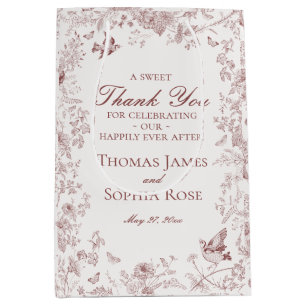 Burgundy Blommigt Toile De Jouy-Bröllopsfestens fa