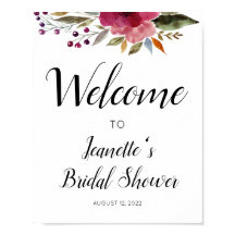 Burgundy Blommigt Välkommen till Möhippa