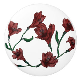 Burgundy Blommigt Vattenfärg Knopp