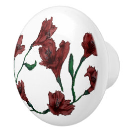 Burgundy Blommigt Vattenfärg Knopp