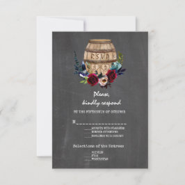 Burgundy Blommigt Vin Barrel Fall Chalkboard OSA