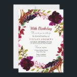 Burgundy Blommigt Wandan 30års födelsedag Party In Inbjudningar<br><div class="desc">Matchningssamlingen för Blommigt av utandningsluften 30års födelsedag Inbjudan i Niche och Nest-butiken.</div>