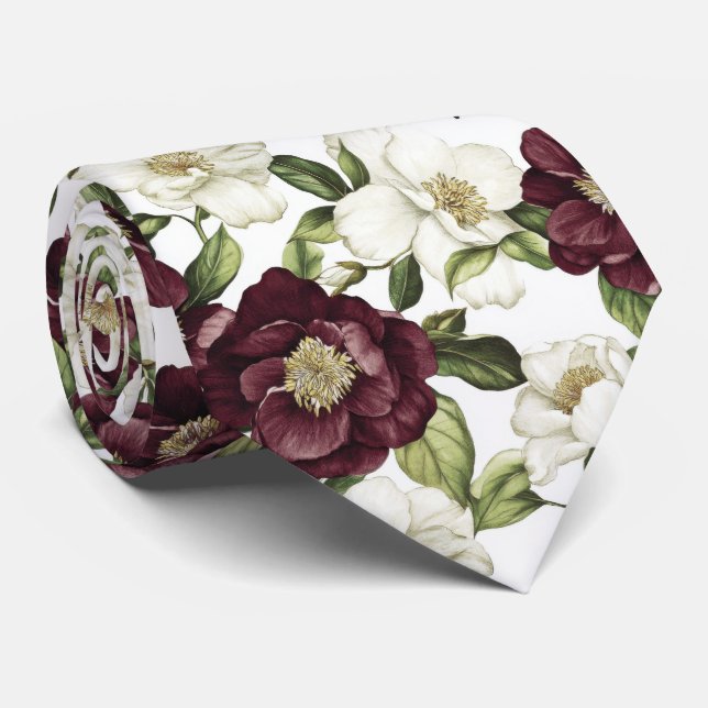 Burgundy-Blommönster Slips (Rullad)