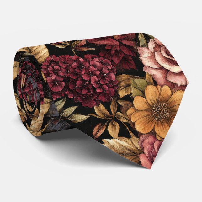 Burgundy-Blommönster Slips (Rullad)