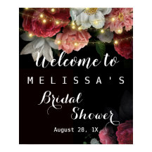 Burgundy blomster rustika strängljus bröllopsdusch