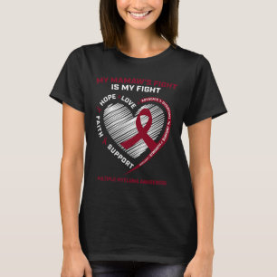 Burgundy Blood Cancer Mamaw Fight Många Myeloma T Shirt