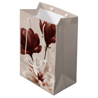 Burgundy Bloom | Djupt rött blommigt presentbag