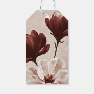 Burgundy Bloom | Personlig djupröd blommig gåva Presentetikett