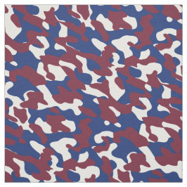 Burgundy, Blue and White Camo Tyg