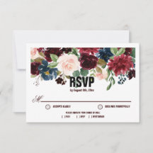 Burgundy & Blue English Flowers Bröllop