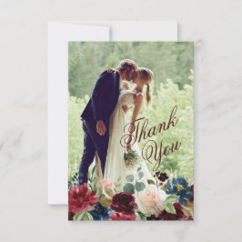 Burgundy & Blue English Flowers Bröllop Tack