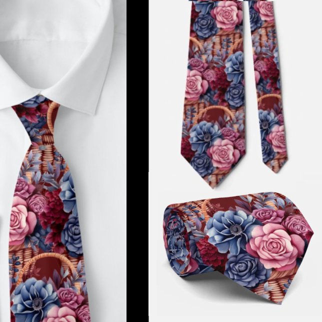 Burgundy Blue Periwinkle  Rosa Blommigt Slips (Skapare uppladdad)