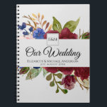 Burgundy Blue Pink Flowers Newlyweds Wedding Gifts Anteckningsbok<br><div class="desc">Pretty watercolor burgudny, blue, pink roses and flowers with green mint leaves and handwritten elegant calligraphy feature on this wedding gift fir newlyweds. Gift this to the bride at her bridal shwoer to store details of her wedding planning journey or gift it at the wedding to the newly wed couple....</div>