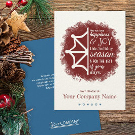 Burgundy & Blue Snowflake Business Helgdag Card Inbjudningar