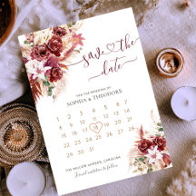 Burgundy & Blush Blommig Kalender