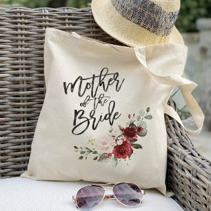 Burgundy Blush blommig mor till bruden Tygkasse