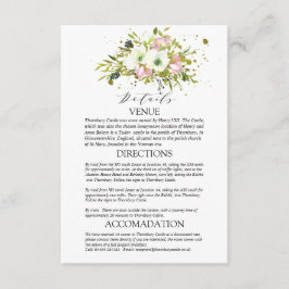 Burgundy & Blush bröllopsbukett Detaljerad broschy Tilläggskort