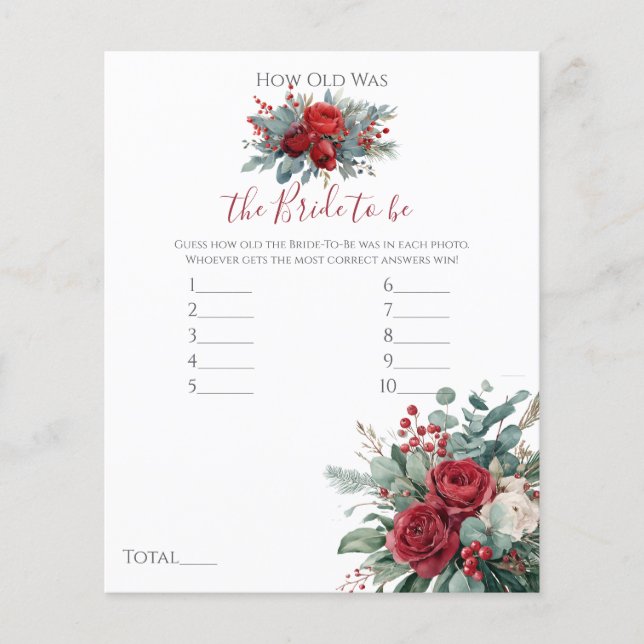 Burgundy & Blush Roses Hur gammal var bruden  (Framsida)