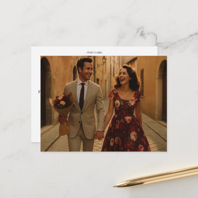 Burgundy Blush Tack så mycket Vykort (Fram/Back In Situ)