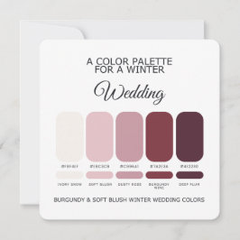 Burgundy Blush Vinter Bröllop Palett 2026 Kort