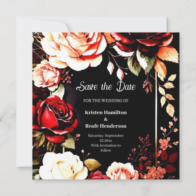 Burgundy Bohemian Class Spara Datumet (Framsida)