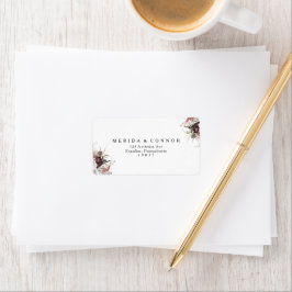 Burgundy Boho Blommigt Bröllops OSA Adressetikette Adressetikett