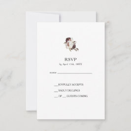 Burgundy Boho Blommigt OSA kort