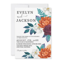 Burgundy Boho Blommigt Photo Fall Wedding