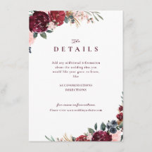 Burgundy boho blomster rustic bröllopsdetaljer