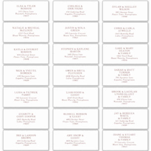 Burgundy Boho Bröllop Guest Adressetiketter Klistermärken