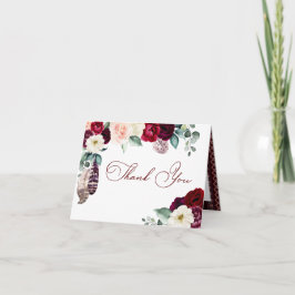 Burgundy Boho Dreamcatcher - tackkort Inbjudan