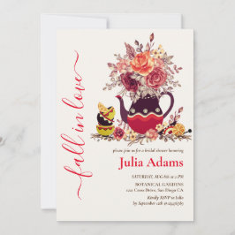 Burgundy Boho Ro Pampas Lemon Tea Möhippa Inbjudningar