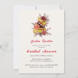 Burgundy Boho Ro Pampas Lemon Tea Möhippa Inbjudningar