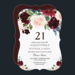 Burgundy Boho Watercolor  21:a födelsedagen Party Inbjudningar<br><div class="desc">Burgundy Boho Watercolor  21:a födelsedagsinbjudan Se matchande samling i Niche and Nest Store Vi har också många andra inbjudningar och samlingar.</div>