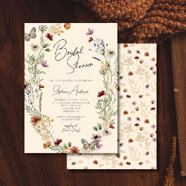 Burgundy Boho WildblomMöhippa Inbjudningar