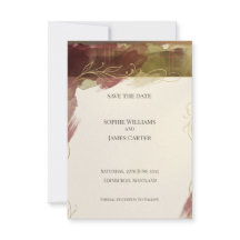 Burgundy Botanical Save the Date | Höst Akvarell