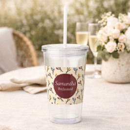 Burgundy Botanisk Brudtärna Take Away Mugg