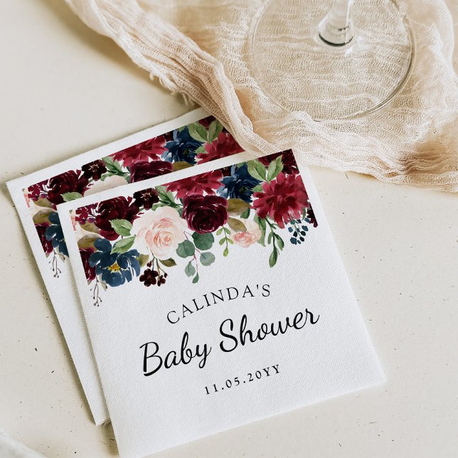 Burgundy Bouquet | Babyskor Pappersservett (Skapare uppladdad)